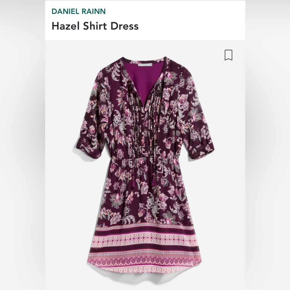 shirt dress, XS petite, dark purple